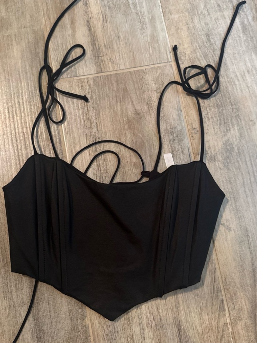Lucy in the Sky Black Strappy Bustier Crop Top